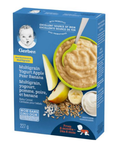 图片  GERBER Stage 3 Multigrain Yogurt Apple Pear Banana Baby Cereal