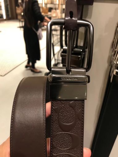 图片  COACH 蔻驰 灰头浮雕 男士皮带  38mm 