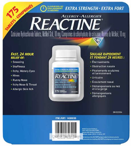 圖片 Reactine 强效过敏药Extra Strength - 175 Tablets