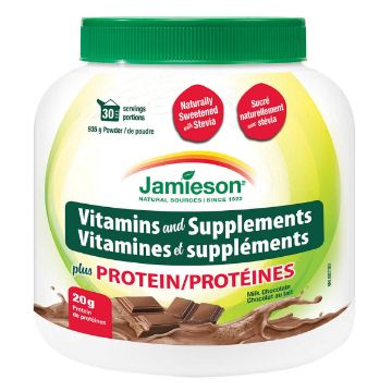 Picture of Jamieson Vitamin and Supplements plus Protein Milk Chocolate, 935 g Powder