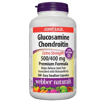 Picture of Webber Naturals Glucosamine Chondroitin 500 /400mg With Vitamin D3 300 Capsules 