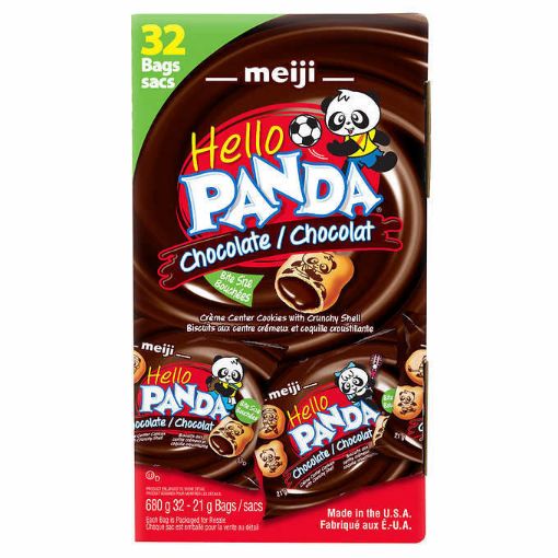 图片  meiji Hello Panda 明治 熊猫 巧克力奶油夹心饼干 32包