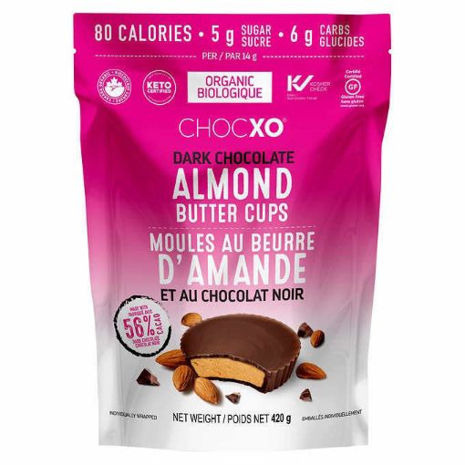 Picture of Chocxo Organic Dark Chocolate Almond Butter Cups, 420 g