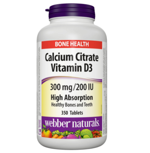 Picture of Webber Naurals Calcium Citrate with Vitamin D3 300 mg /200 IU- 350ea