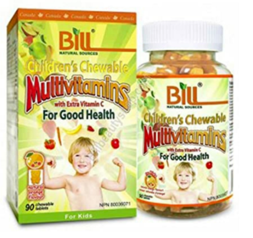 Picture of Bill Natural Sources Children's Chewable Multivitamins with Extra Vitamin C - 90 Tablets