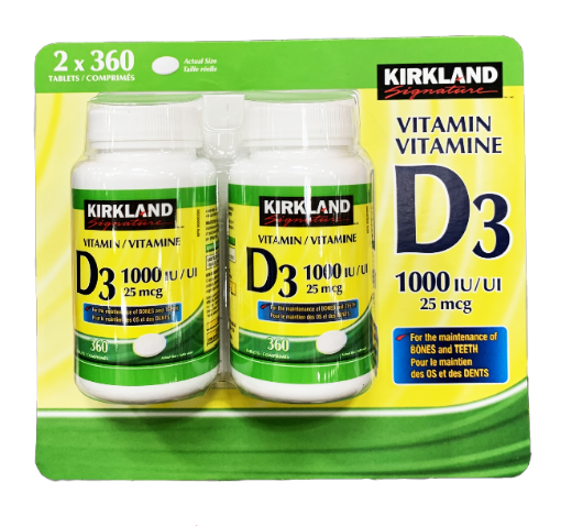 图片  Kirkland Signature 维生素 D3 1000IU/UI 25mcg