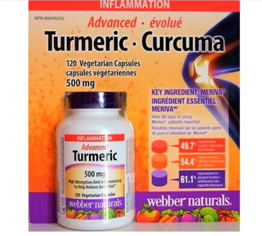 Picture of Webber Naturals Advanced Turmeric 500mg -120 Capsules