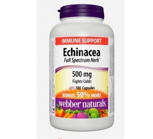 Picture of Webber Naturals Echinacea Full Spectrum Herb 180 Capsules, 500mg