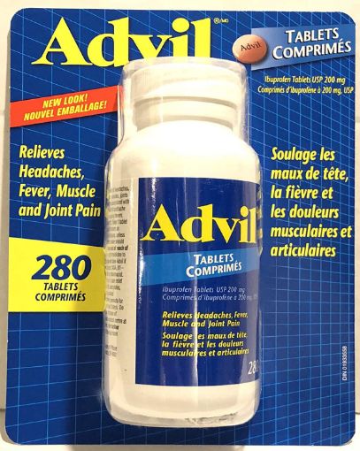 Picture of Advil Tablets (280 Count) 200 mg Ibuprofen, Relieves Headaches, Fever, Muscle and Joint Pain