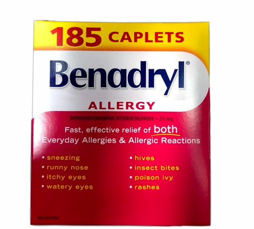 Picture of Benadryl Allergy 25mg 185 Caplets 