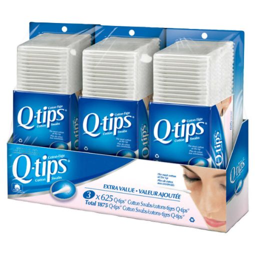 图片  Q-tips Cotton Swabs, 3-pack of 625