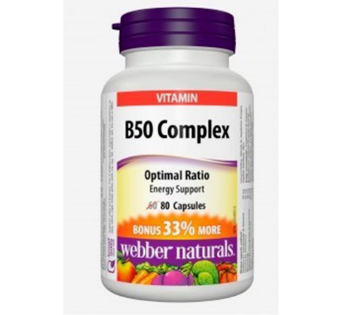 Picture of Webber Naturals Vitamin B50 Complex Easy Swallow 80 Capsule, 50mg