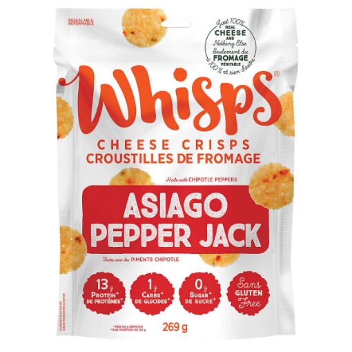 Picture of Whisps Asiago & Pepper Jack Cheese Crisps, 269 g