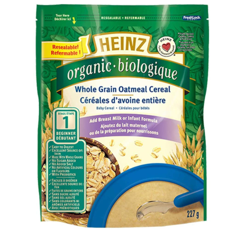 CC Mall 大溫寄物平台 Heinz Baby Organic Whole Grain Oatmeal Cereal STAGE 1