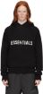 Picture of ESSENTIALS Black Knit Logo Hoodie