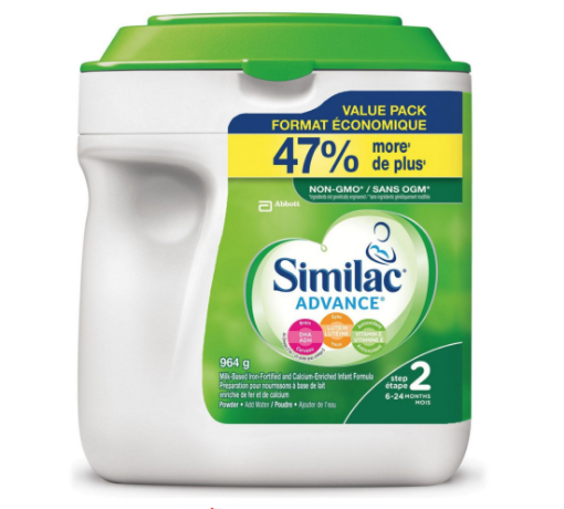 图片  Similac Advance 雅培二段婴儿配方奶粉+DHA, +47% (6-24个月)- 964g