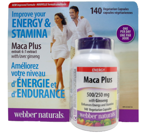 Picture of Webber Naturals Maca Plus 500/250 mg with Ginseng - 140 Capsules