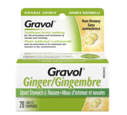 圖片 Gravol Natural Source Ginger Tablets 20 Tablets
