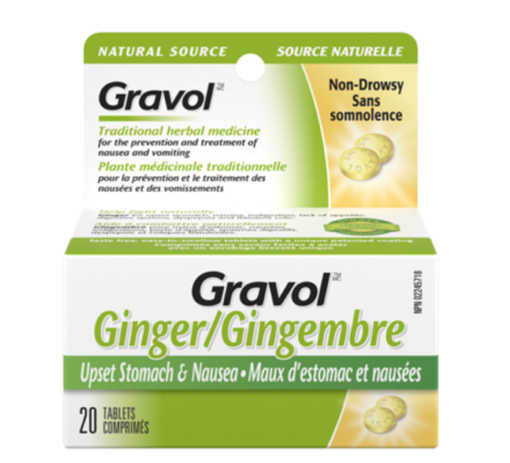 图片  Gravol Natural Source 姜片 20 Tablets