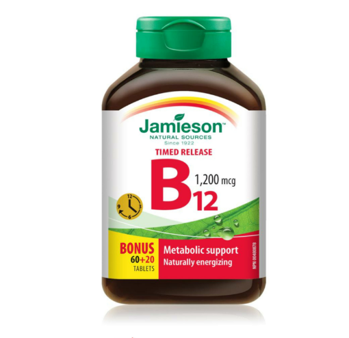 Picture of Jamieson Vitamin B12 Methylcobalamin (TIMED RELEASE)1200 mcg -80 tablets