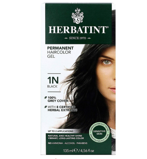 Picture of Herbatint Natural Black 1N Haircolour Gel  135ml 