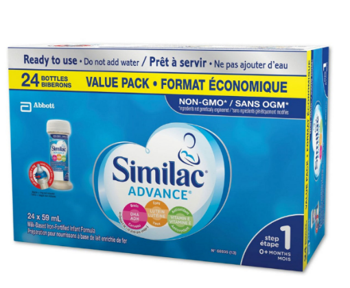 图片  Similac Advance 雅培一段婴儿配方即喝型水奶 (0-6个月)  24x59 mL