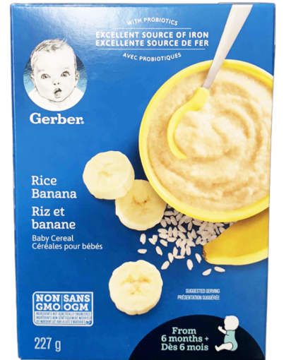 Picture of Nestle Gerber Rice Banana Baby Cereal 6 Months+ 227G