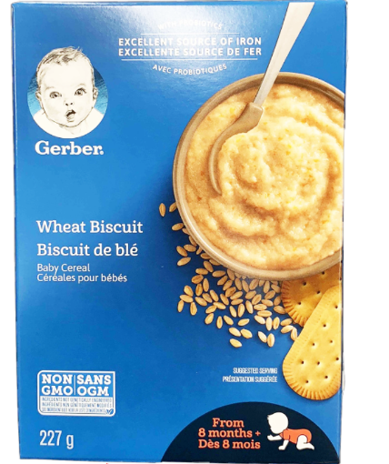 Picture of Nestle Gerber Wheat Biscuit Baby Cereal  8Months+  227G