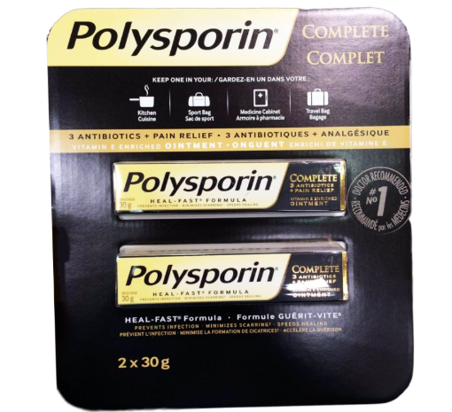 Picture of 【保质期22.6清仓特价】Polysporin  Complete heal fast formula 3 antibiotics + pain relief 2X30g