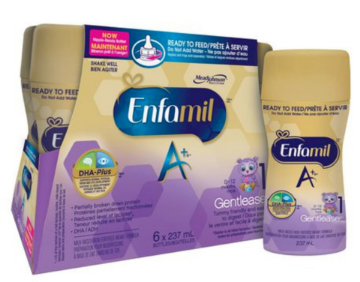 Picture of Enfamil A+ 1 Gentlease Infant Formula Ready to Feed Bottles, New Nipple  6x237mL