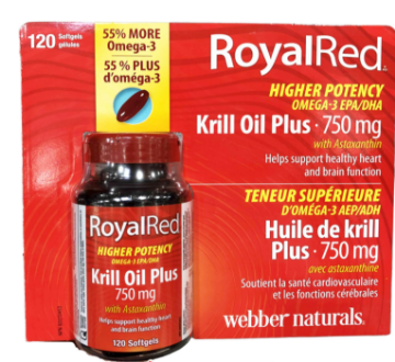 Picture of Webber Naturals RoyalRed Krill Oil Plus 750mg with Astaxanthin -120 softgels