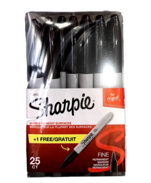 Picture of Sharpie Fine Point Black Markers Pack of 25