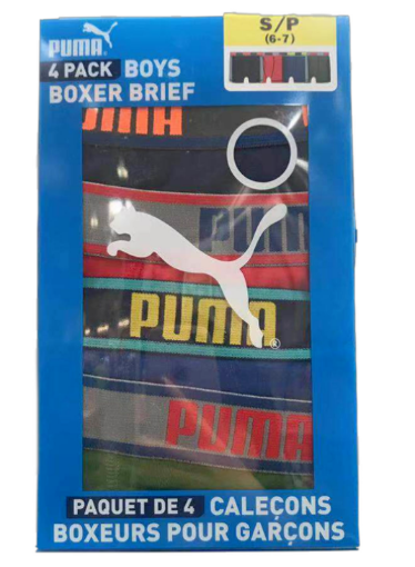圖片 Puma Boys Boxer Brief 4 Pack XS-XL 男孩內褲 4條裝