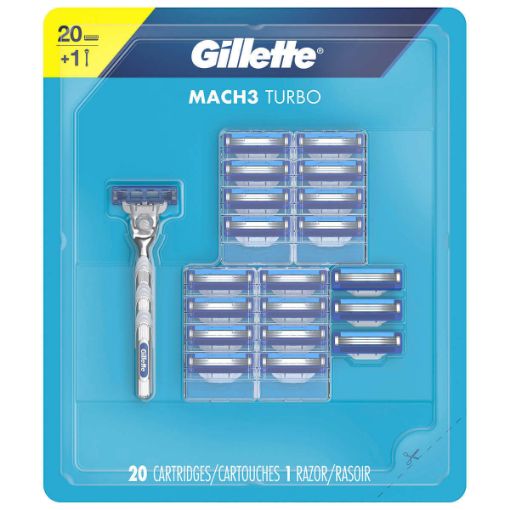 图片  Gillette Mach3 Turbo Razor  20片 剃须刀+刀片