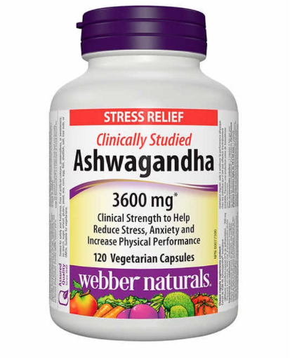 Picture of webber naturals Ashwagandha Vegetarian Capsules, 120-count