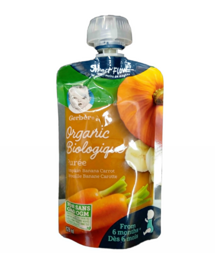 圖片 Gerber Organic Purée, Pumpkin Banana Carrot 128 mL 6 month