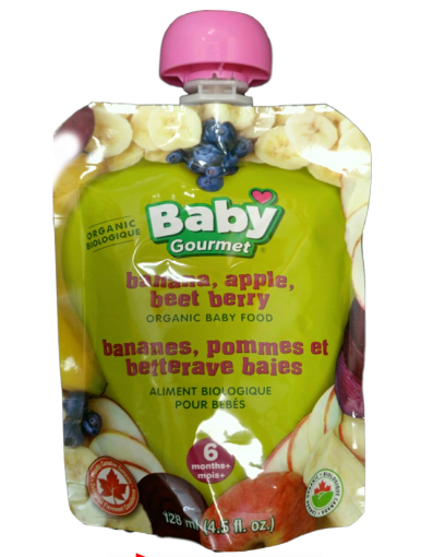 图片  Baby Gourmet 婴儿果泥 香蕉苹果甜菜蓝莓 128ml  6个月+
