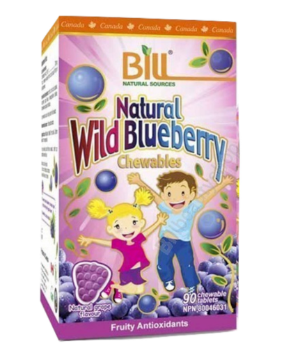 圖片 Bill 康加美兒童天然野生藍莓咀嚼片700mg(改善視力) -90粒