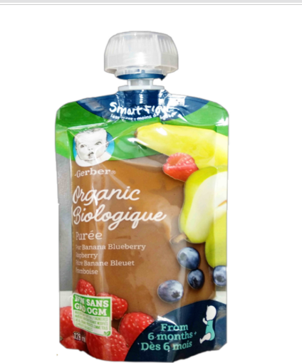 Picture of Gerber Organic Purée, Pear Banana Blueberry Raspberry