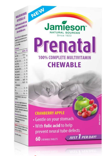 Picture of Jamieson 100% Complete Chewable Prenatal Multivitamin -60 Tablets