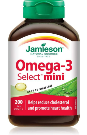 图片  Jamieson 健美生Omega-3 鱼油混合胶囊 (易于吞咽) - 200粒