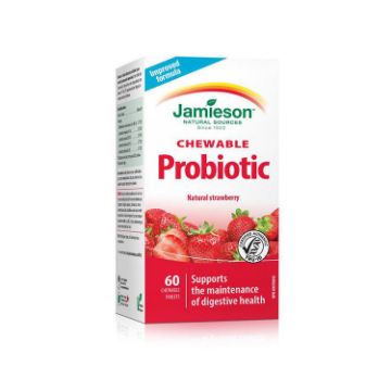 Picture of Jamieson, Chewable Probiotic, Natural Strawberry, 60 Chewable Tablets