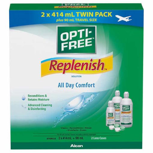 圖片 Opti-Free Replenish 愛爾康 隱形眼鏡美瞳護理液 414ml*2+90ml