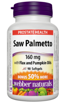 Picture of Webber Naturals Saw Palmetto 160 mg with Flax and Pumpkin Oils- 60ea