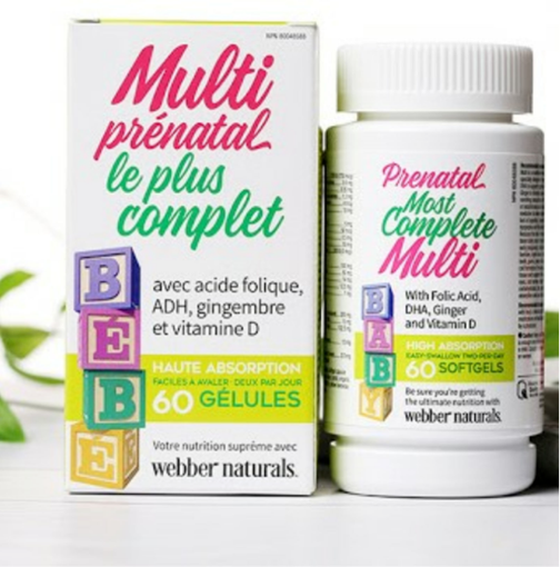 Picture of Webber Naturals Multisure Prenatal with Dha, Ginger and Lutein, 60-Count