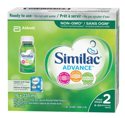 图片  Similac Advance 雅培二段婴儿配方即喝型水奶 (6-24个月) 16x235mL