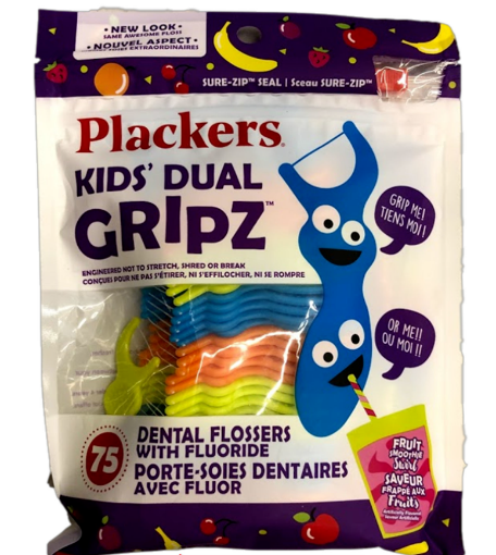 圖片 Plackers Kid's Dual Grip 兒童牙線棒 水果味 75個