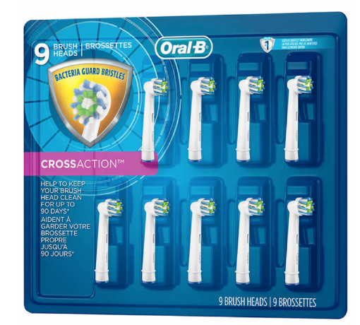 Picture of Oral-B CrossAction Electric Toothbrush Replacement Heads with Bacteria Guard 9-pack