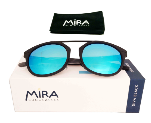 Picture of Mira-811-B DIVA-Black Blue REVO Sun Glasses