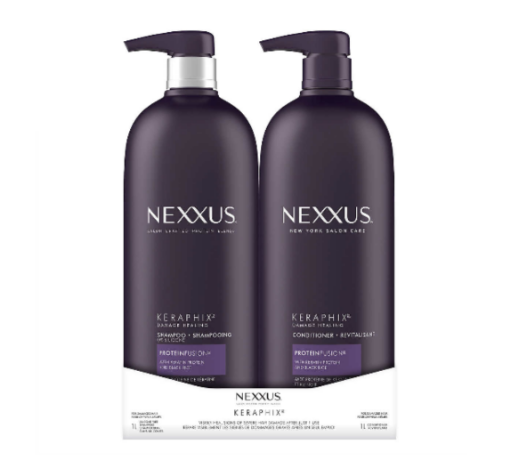 图片  Nexxus Keraphix 角蛋白黑米 护洗护套装 洗发水1L+护发素1L